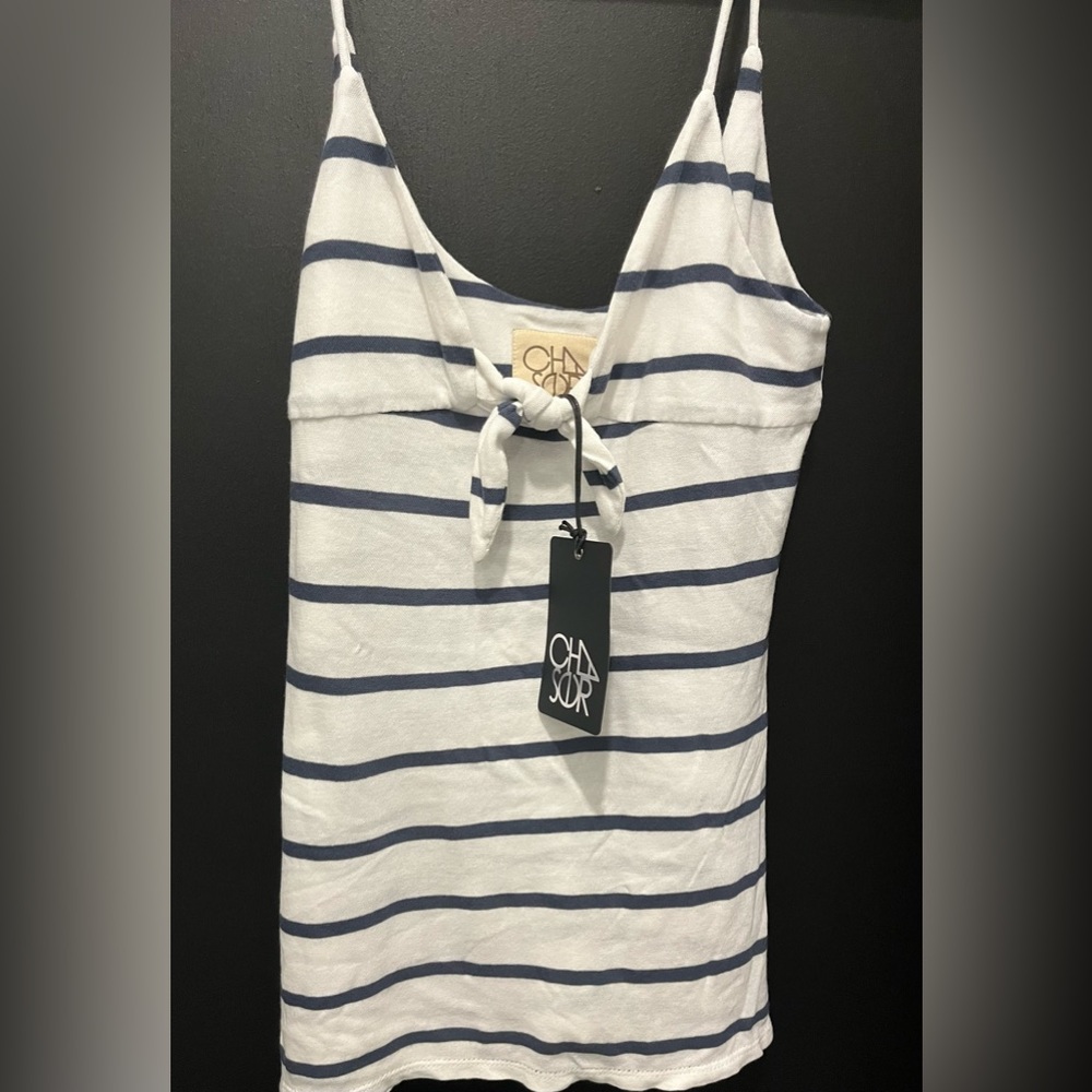 NWT Chaser navy and white striped tank